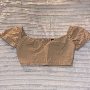NWOT nasty gal cropped puff sleeve top